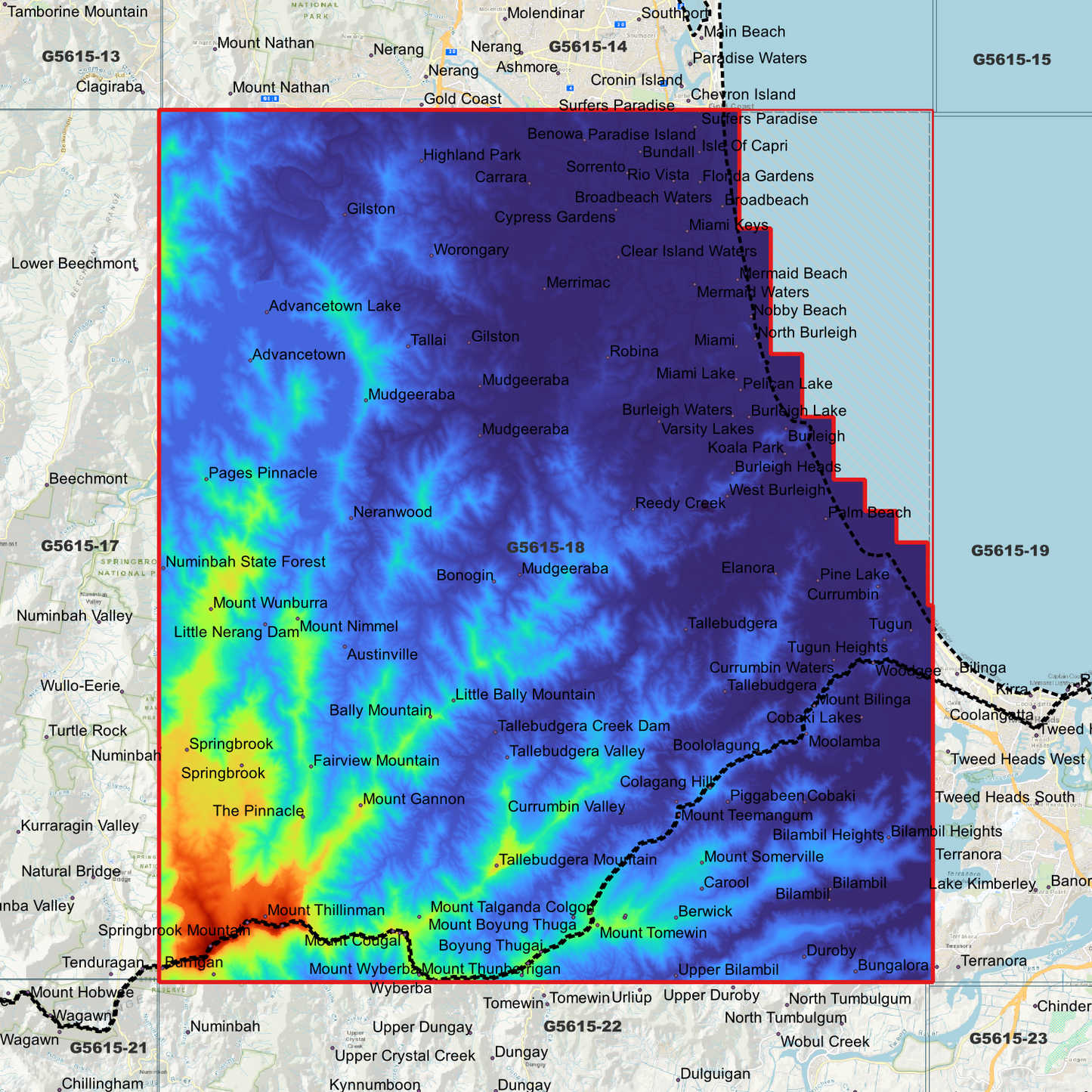 Mudgeeraba 1m Digital Elevation Model (G5615-18)