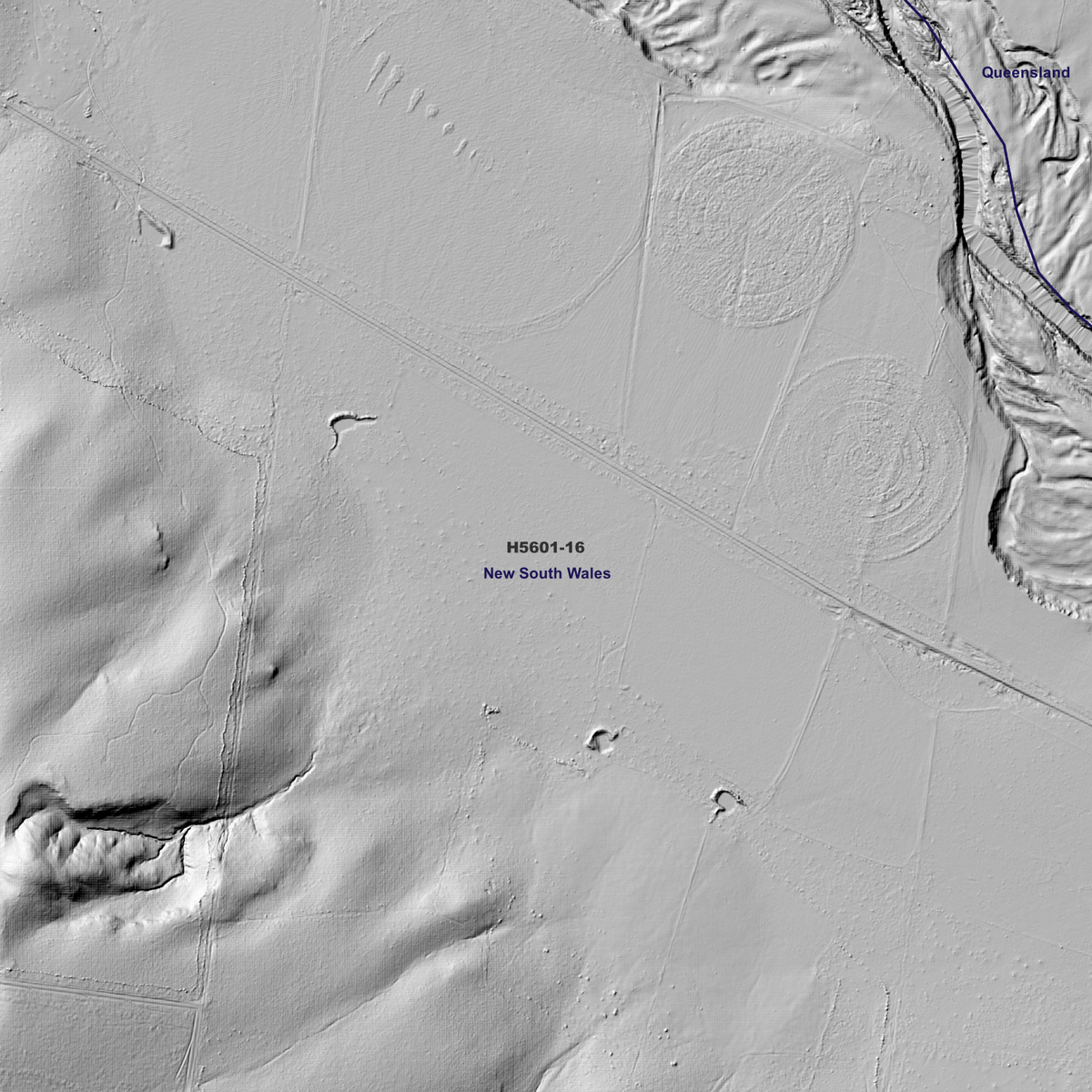 Close-up Yelarbon 1m hillshade showing local terrain detail.
