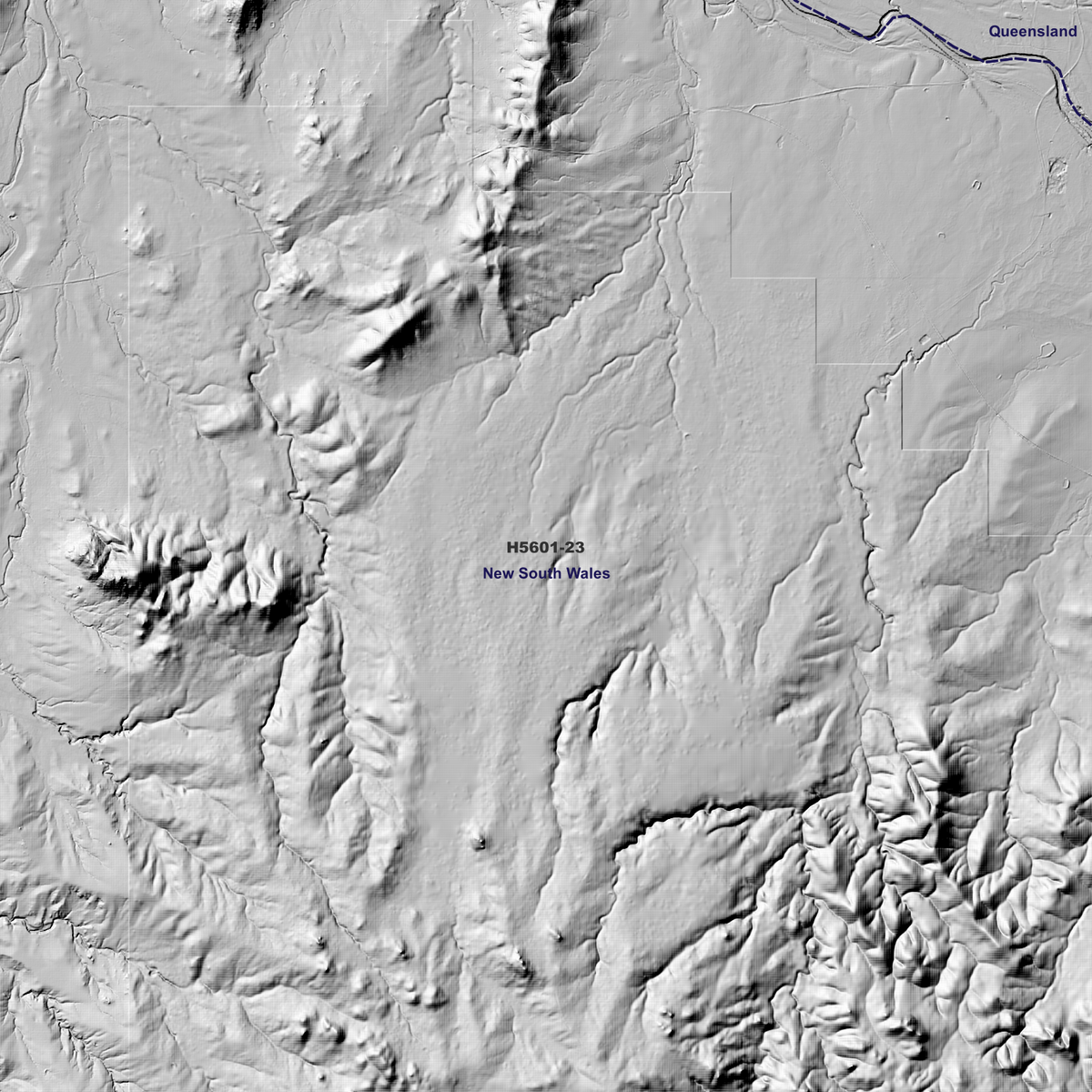 Close-up Texas 5m hillshade showing local terrain detail.
