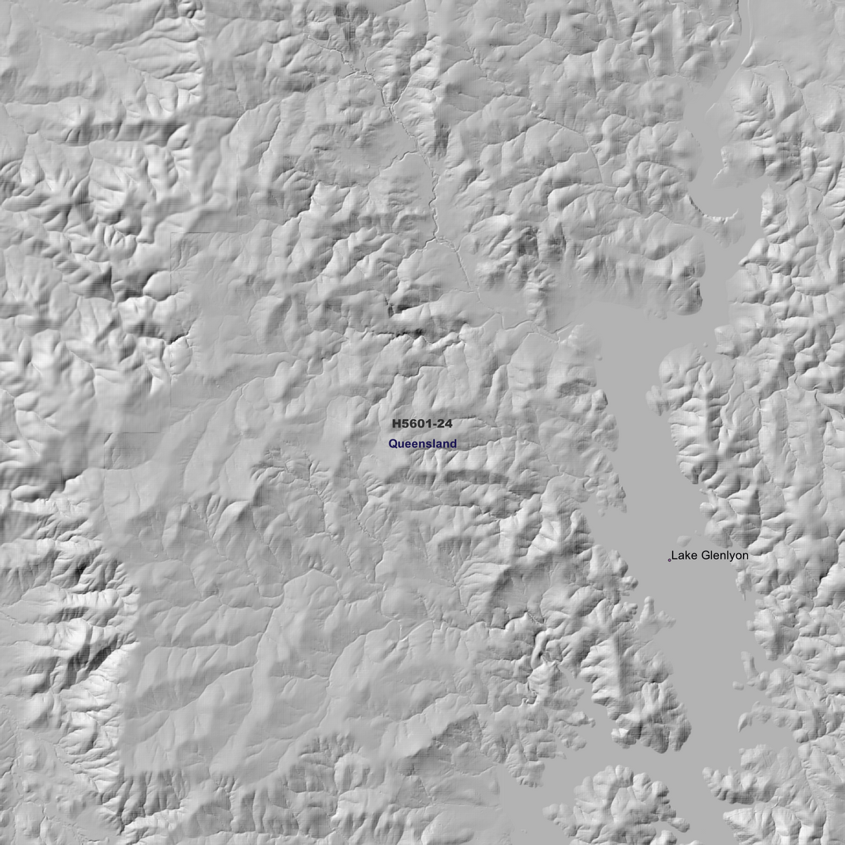 Close-up Glenlyon 5m hillshade showing local terrain detail.
