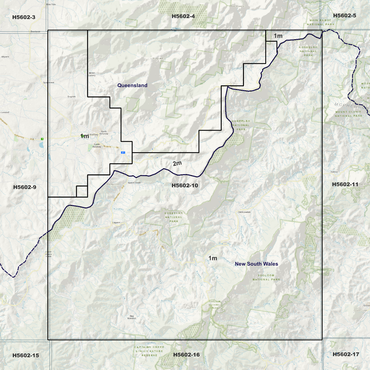 Koreelah 1m & 2m Digital Elevation Models (H5602-10)
