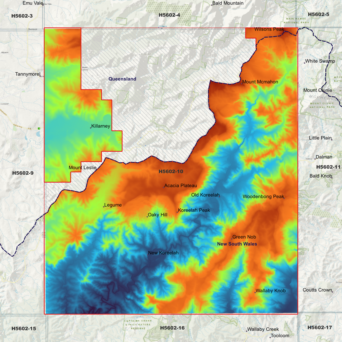 Koreelah 1m & 2m Digital Elevation Models (H5602-10)
