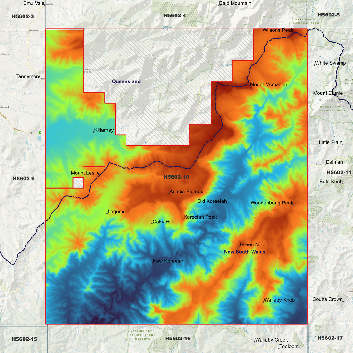 Koreelah 1m & 2m Digital Elevation Models (H5602-10)