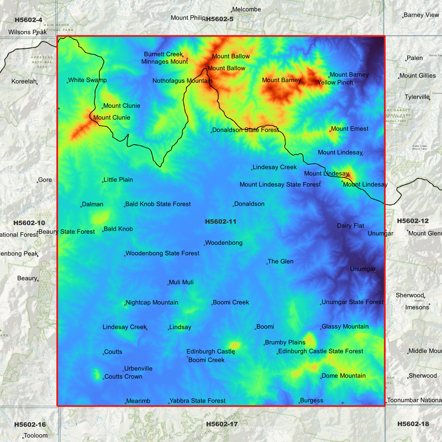 Woodenbong 1m Digital Elevation Model (H5602-11)