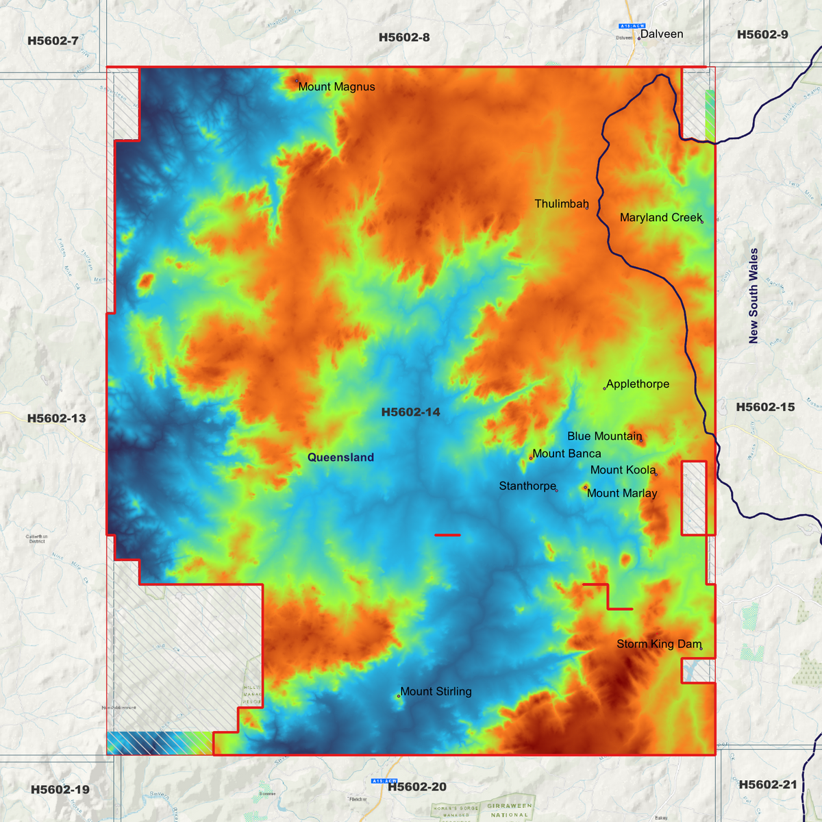 Stanthorpe 50cm, 1m & 5m Digital Elevation Models (H5602-14)