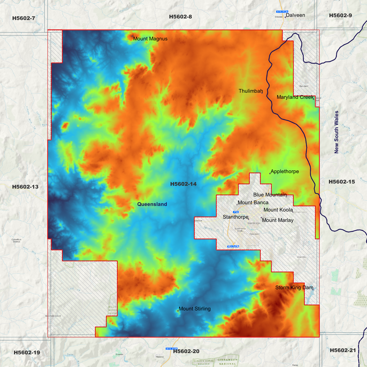 Stanthorpe 50cm, 1m & 5m Digital Elevation Models (H5602-14)