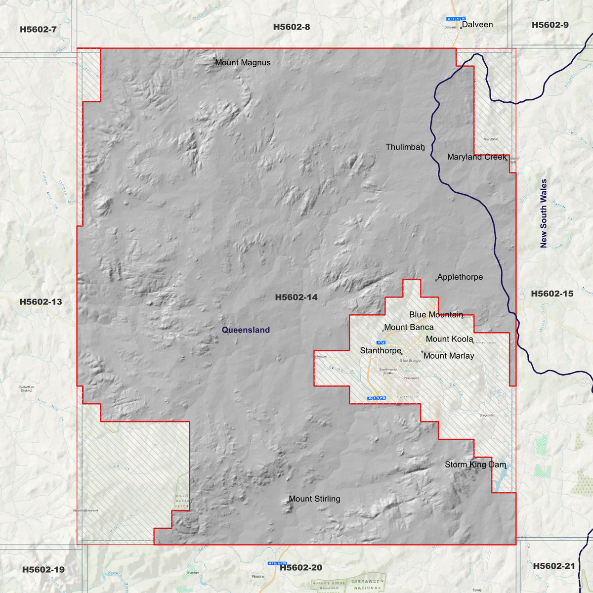 Stanthorpe 50cm, 1m & 5m Digital Elevation Models (H5602-14)