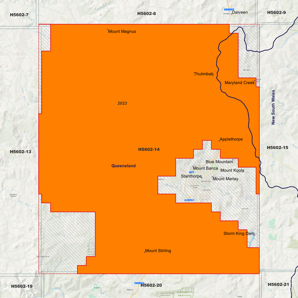 Stanthorpe 50cm, 1m & 5m Digital Elevation Models (H5602-14)