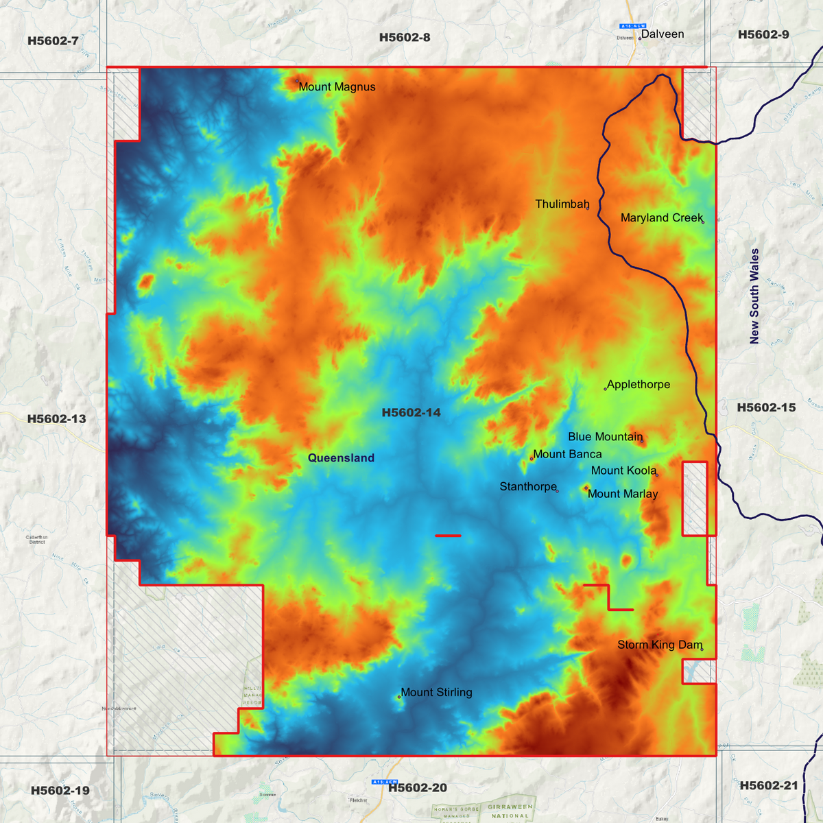Stanthorpe 50cm, 1m & 5m Digital Elevation Models (H5602-14)