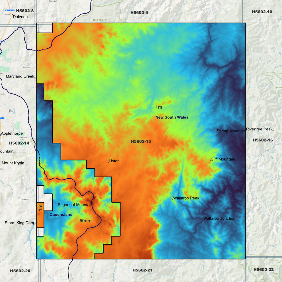Liston 50cm, 1m & 2m Digital Elevation Models (H5602-15)