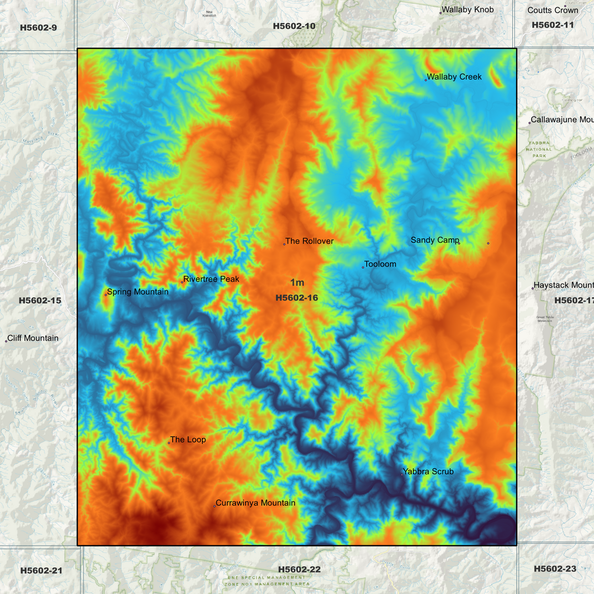 Tooloom 1m Digital Elevation Models (H5602-16)