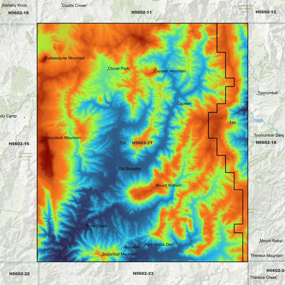 Bonalbo 1m Digital Elevation Models (H5602-17)