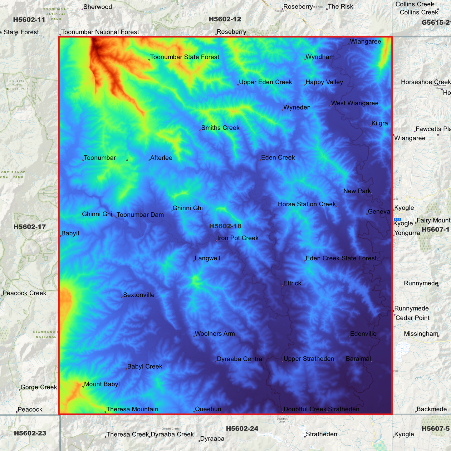 Toonumbar 1m Digital Elevation Model (H5602-18)