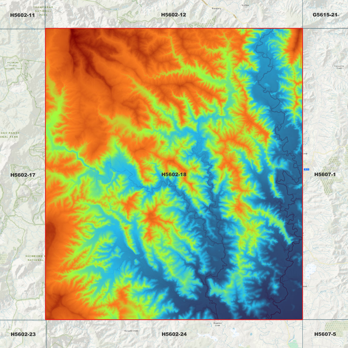 Toonumbar 1m Digital Elevation Models (H5602-18)