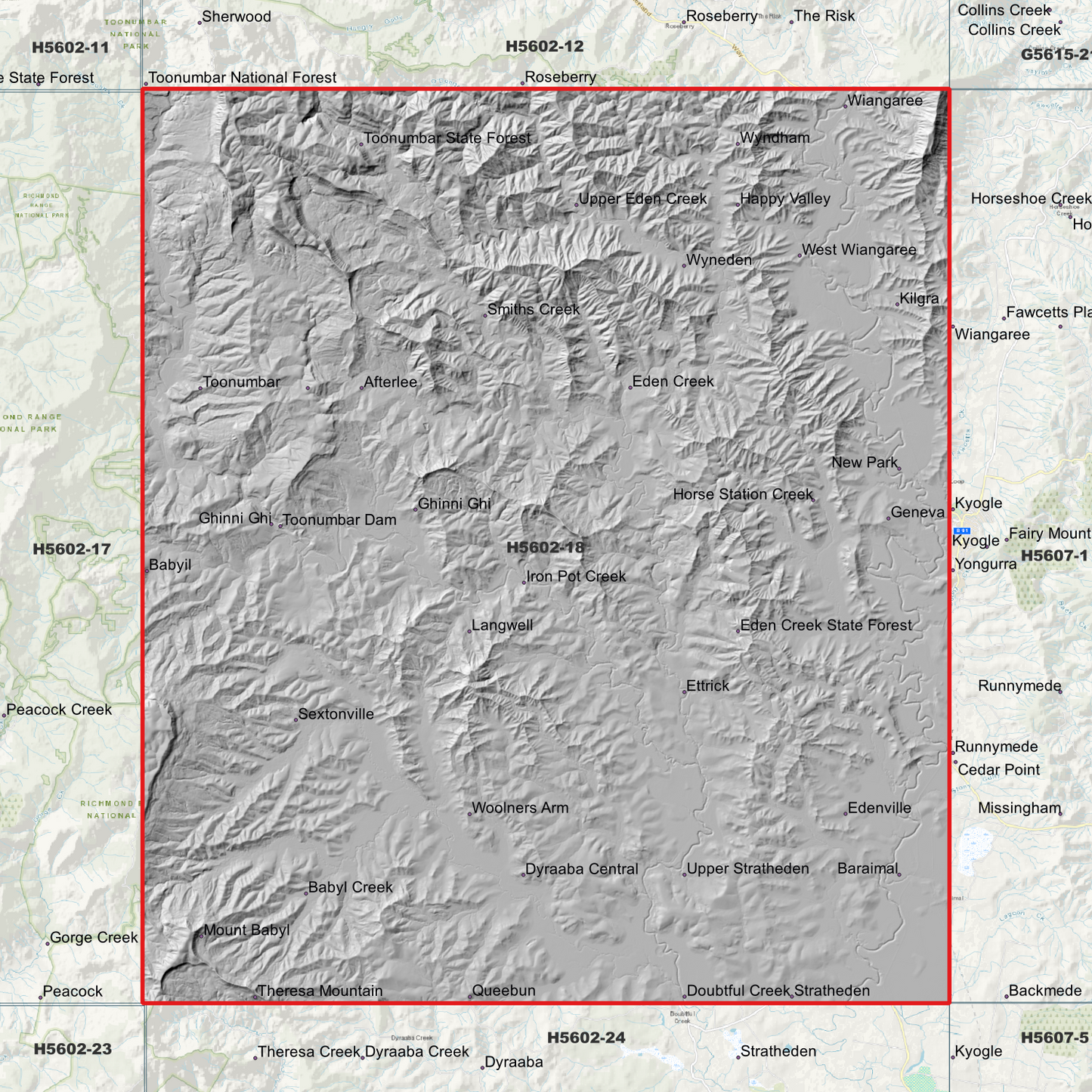 Toonumbar 1m Digital Elevation Model (H5602-18)