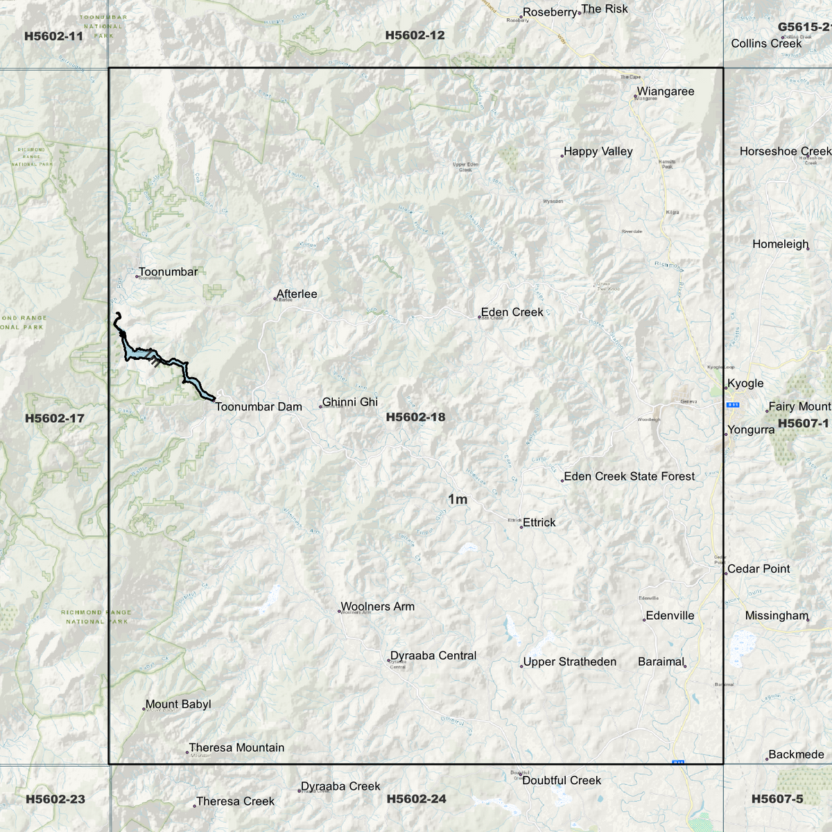Toonumbar 1m Digital Elevation Models (H5602-18)