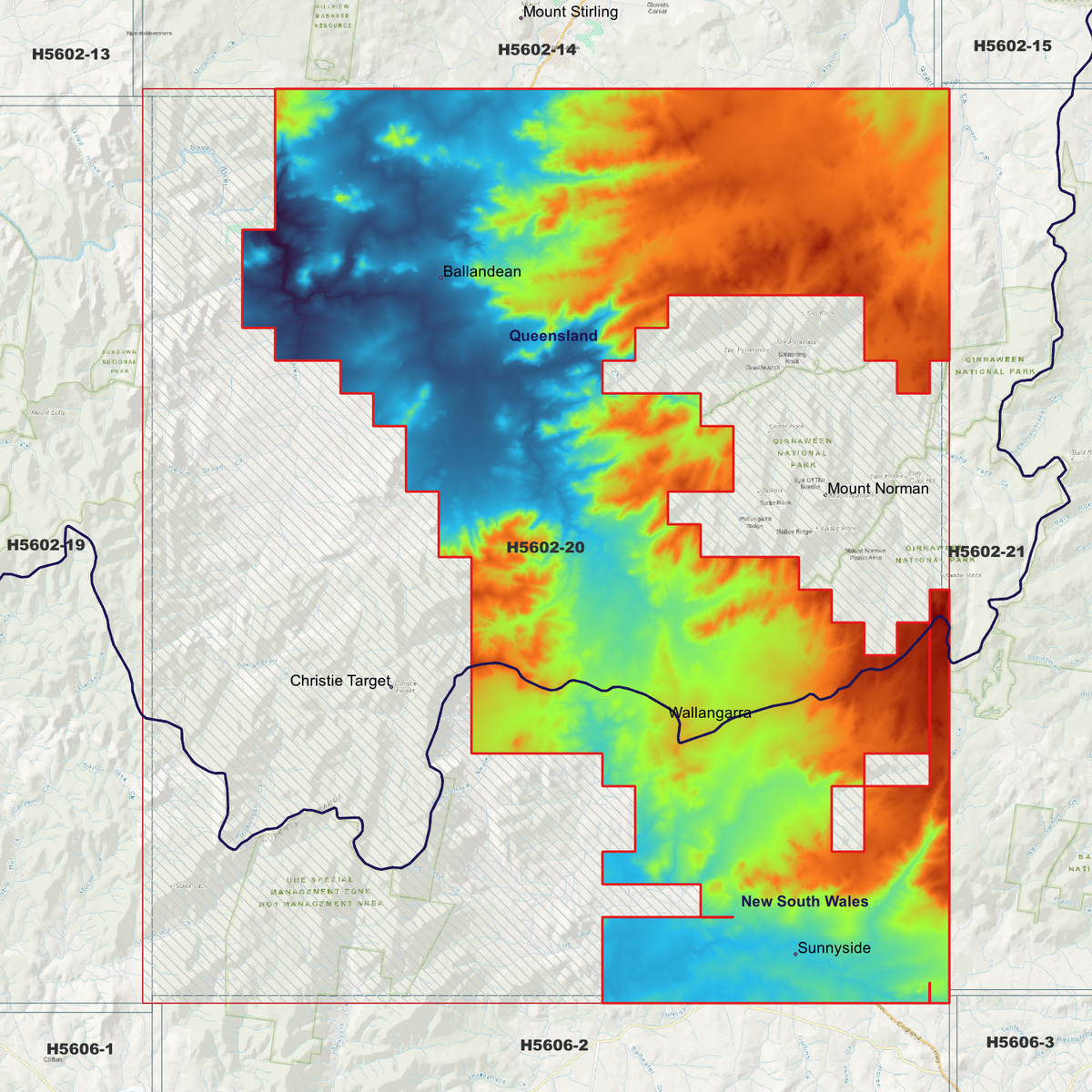 Ballandean 50cm, 1m, 2m & 5m Digital Elevation Models (H5602-20)