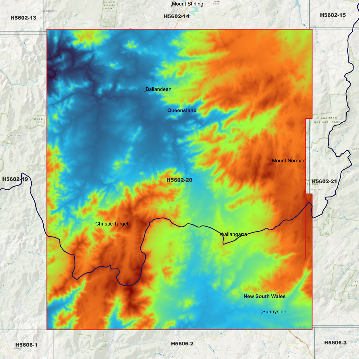 Ballandean 50cm, 1m, 2m & 5m Digital Elevation Models (H5602-20)