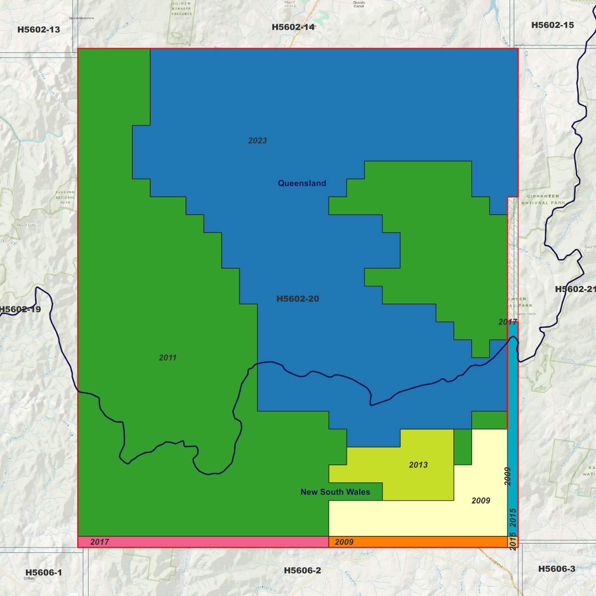 Ballandean 50cm, 1m, 2m & 5m Digital Elevation Models (H5602-20)