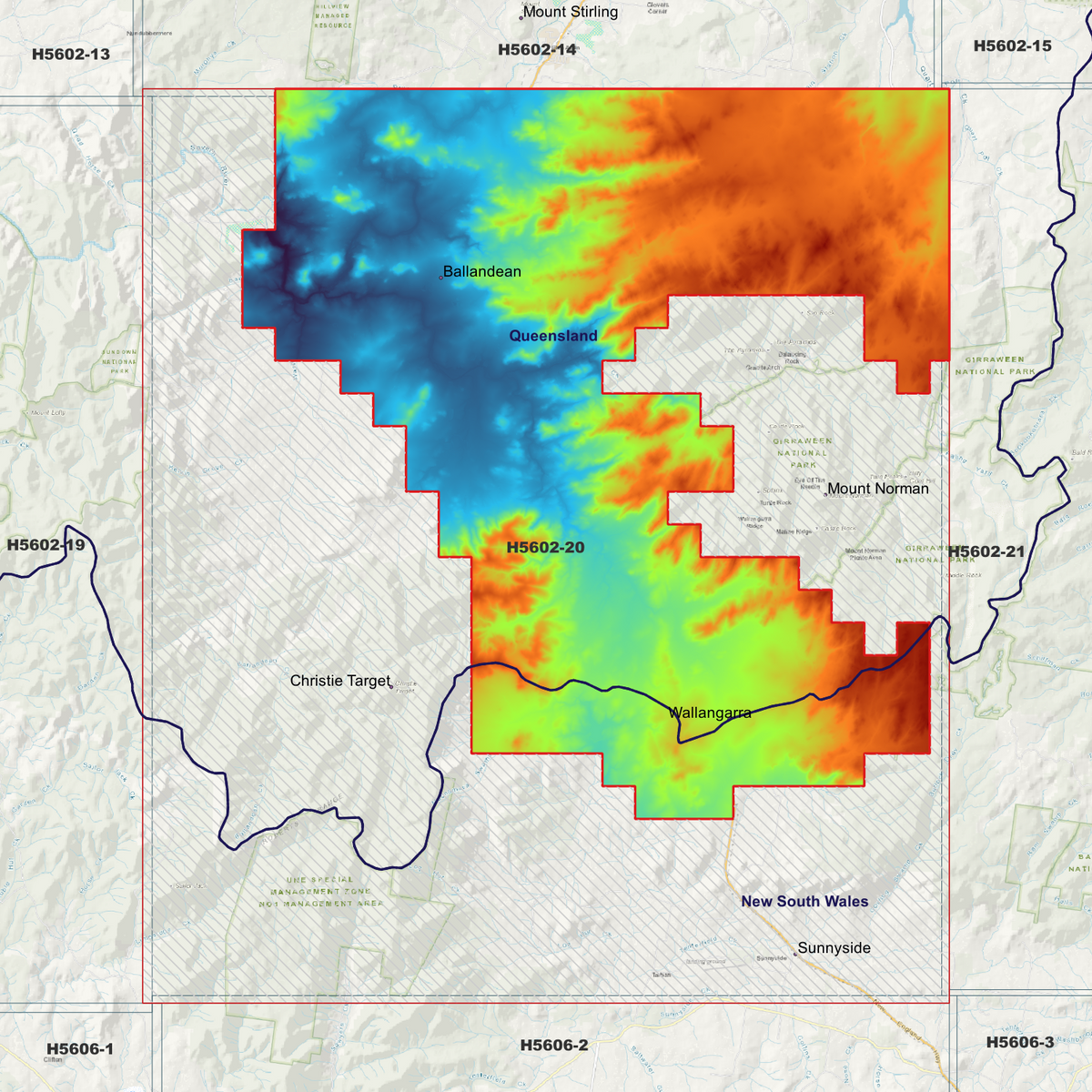 Ballandean 50cm, 1m, 2m & 5m Digital Elevation Models (H5602-20)