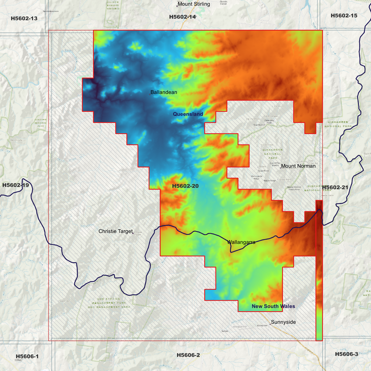 Ballandean 50cm, 1m, 2m & 5m Digital Elevation Models (H5602-20)