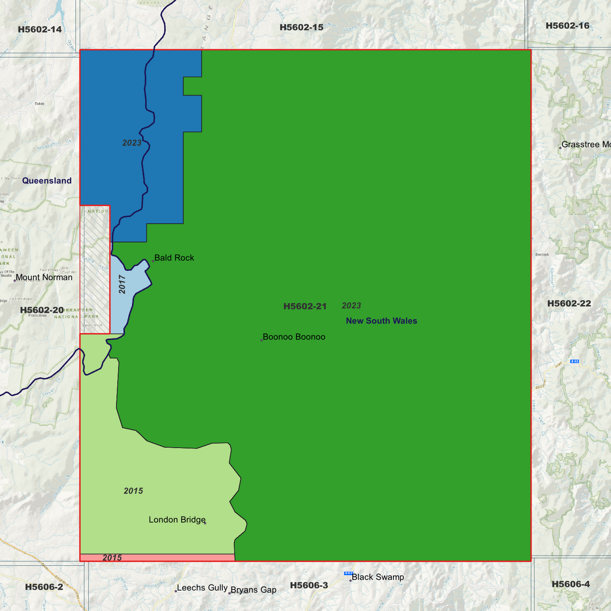 Boonoo 50cm, 1m & 2m Digital Elevation Models (H5602-21)