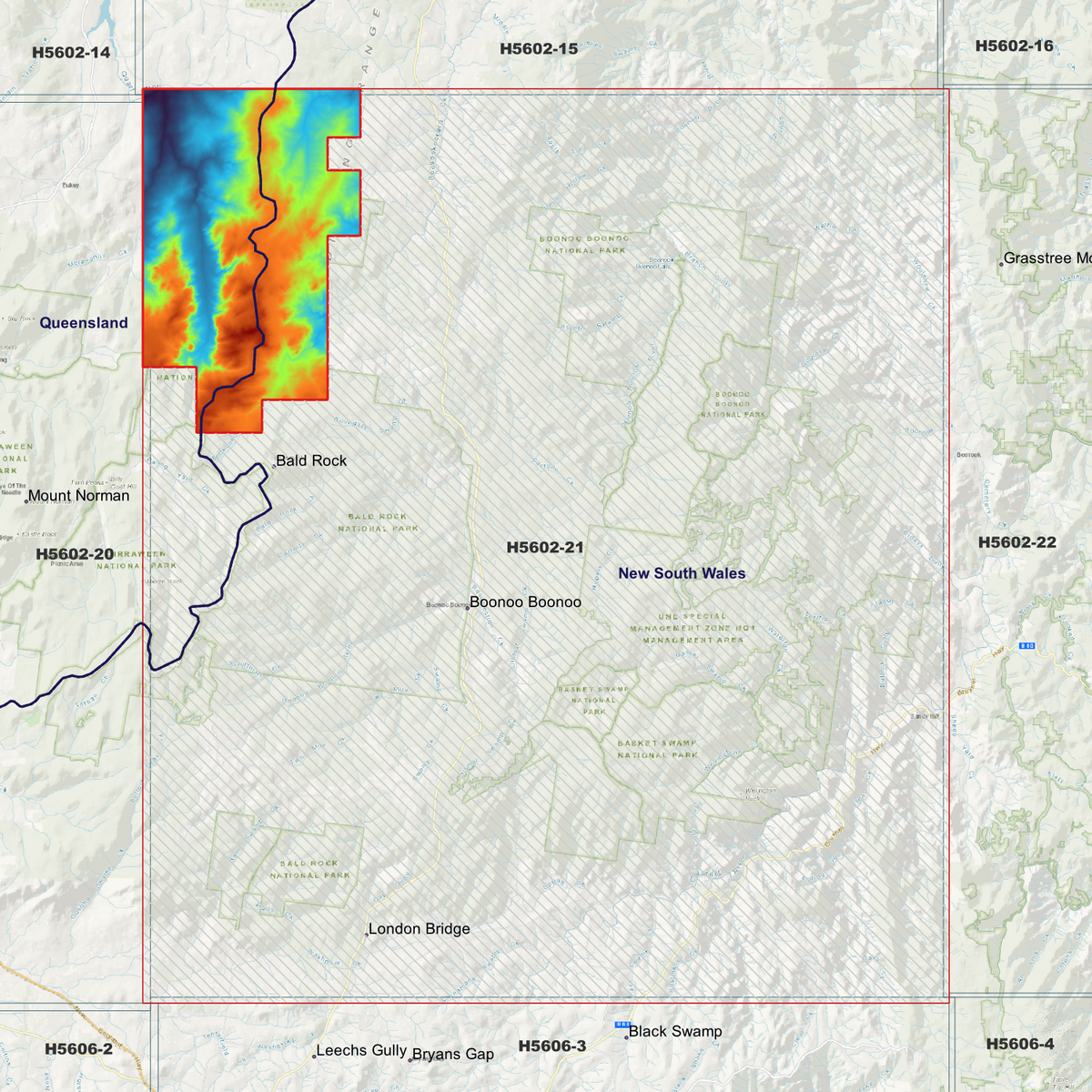 Boonoo 50cm, 1m & 2m Digital Elevation Models (H5602-21)