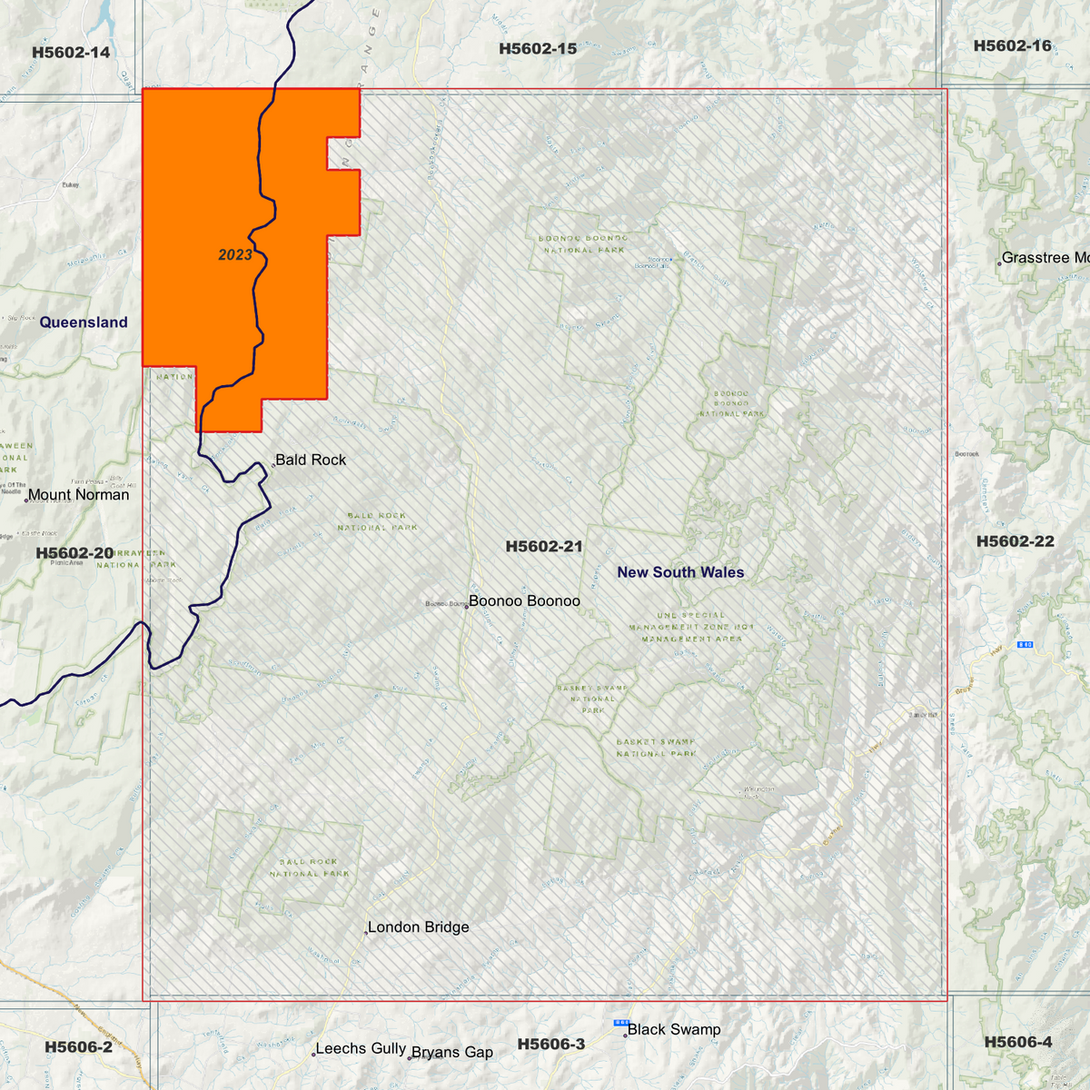 Boonoo 50cm, 1m & 2m Digital Elevation Models (H5602-21)