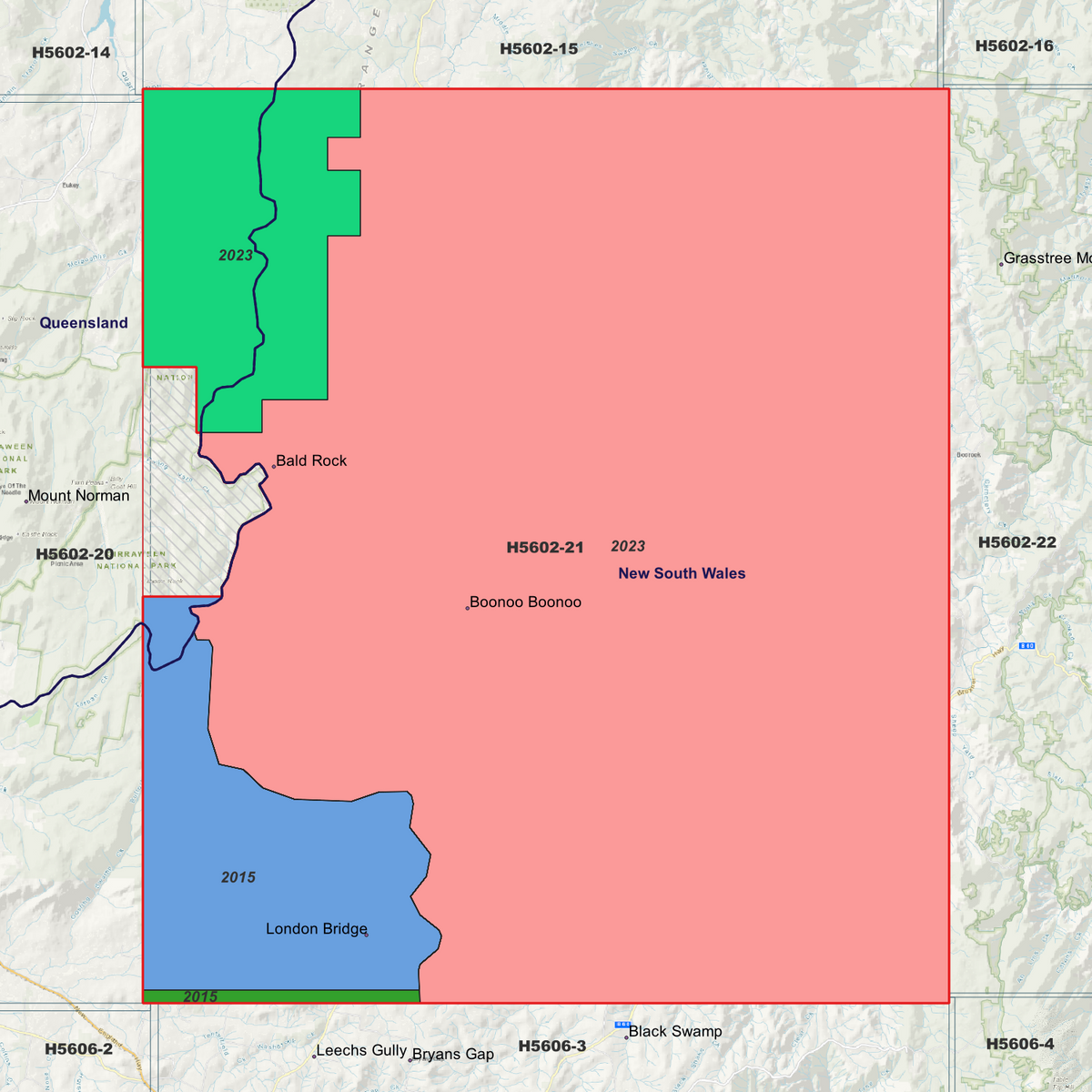 Boonoo 50cm, 1m & 2m Digital Elevation Models (H5602-21)