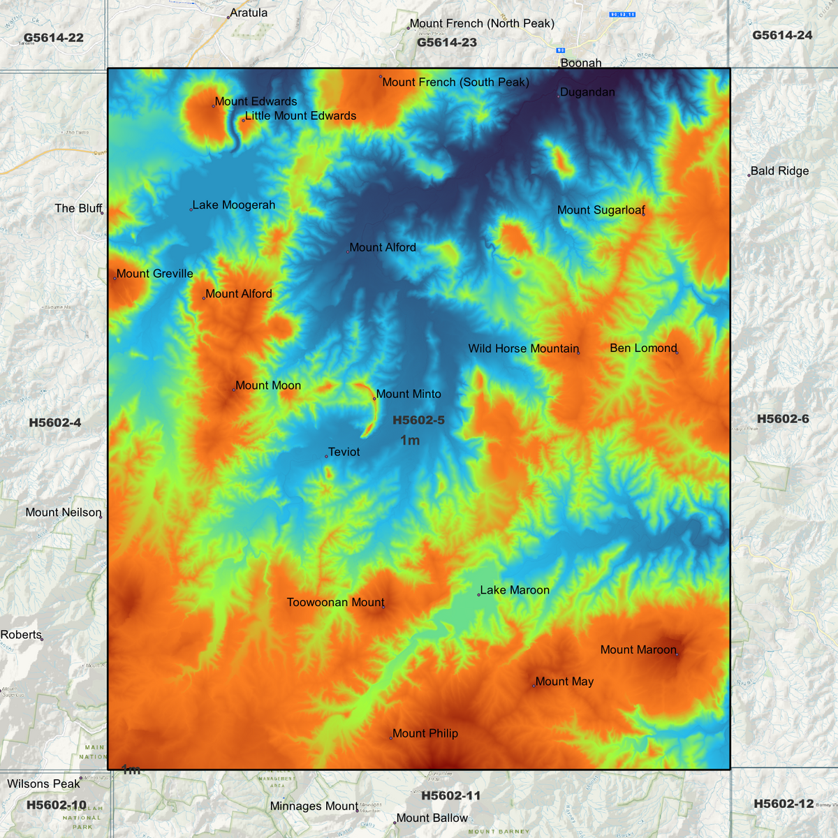 Moogerah 1m Digital Elevation Models (H5602-5)