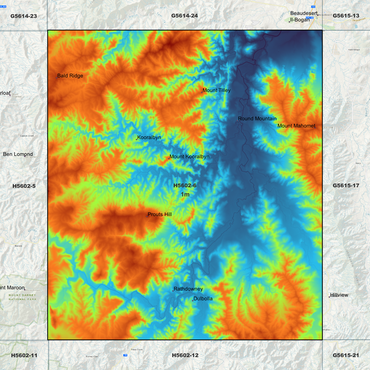 Kooralbyn 1m Digital Elevation Models (H5602-6)