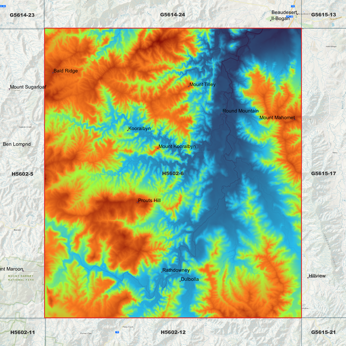 Kooralbyn 1m Digital Elevation Models (H5602-6)
