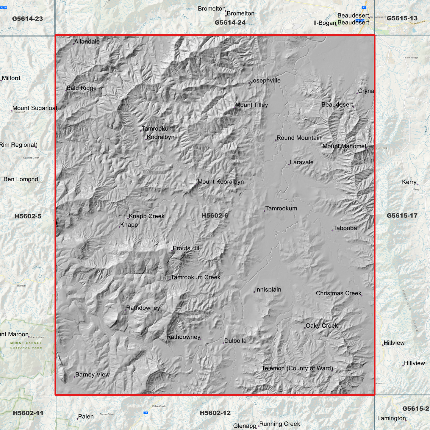 Kooralbyn 1m Digital Elevation Model (H5602-6)