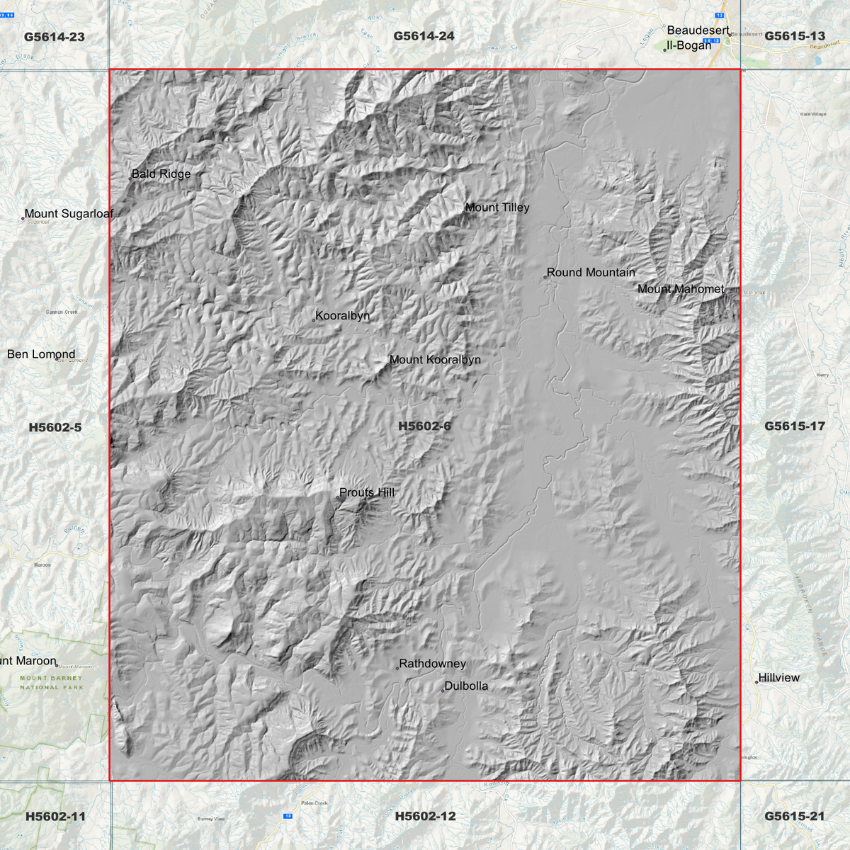 Kooralbyn 1m Digital Elevation Models (H5602-6)