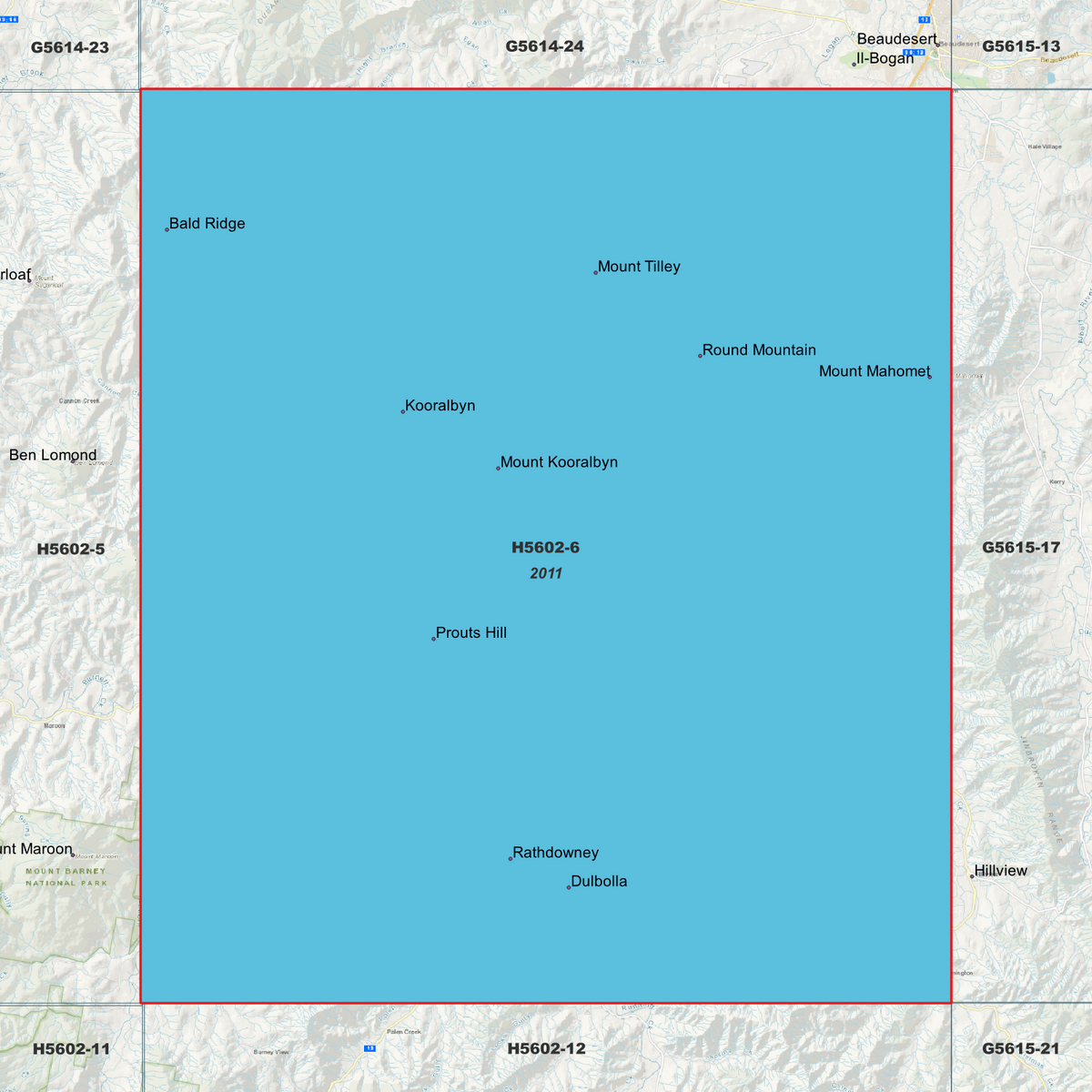 Kooralbyn 1m Digital Elevation Models (H5602-6)