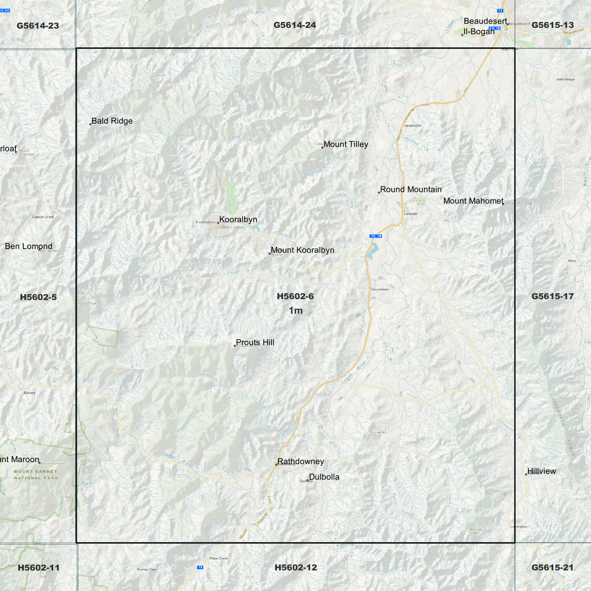 Kooralbyn 1m Digital Elevation Models (H5602-6)