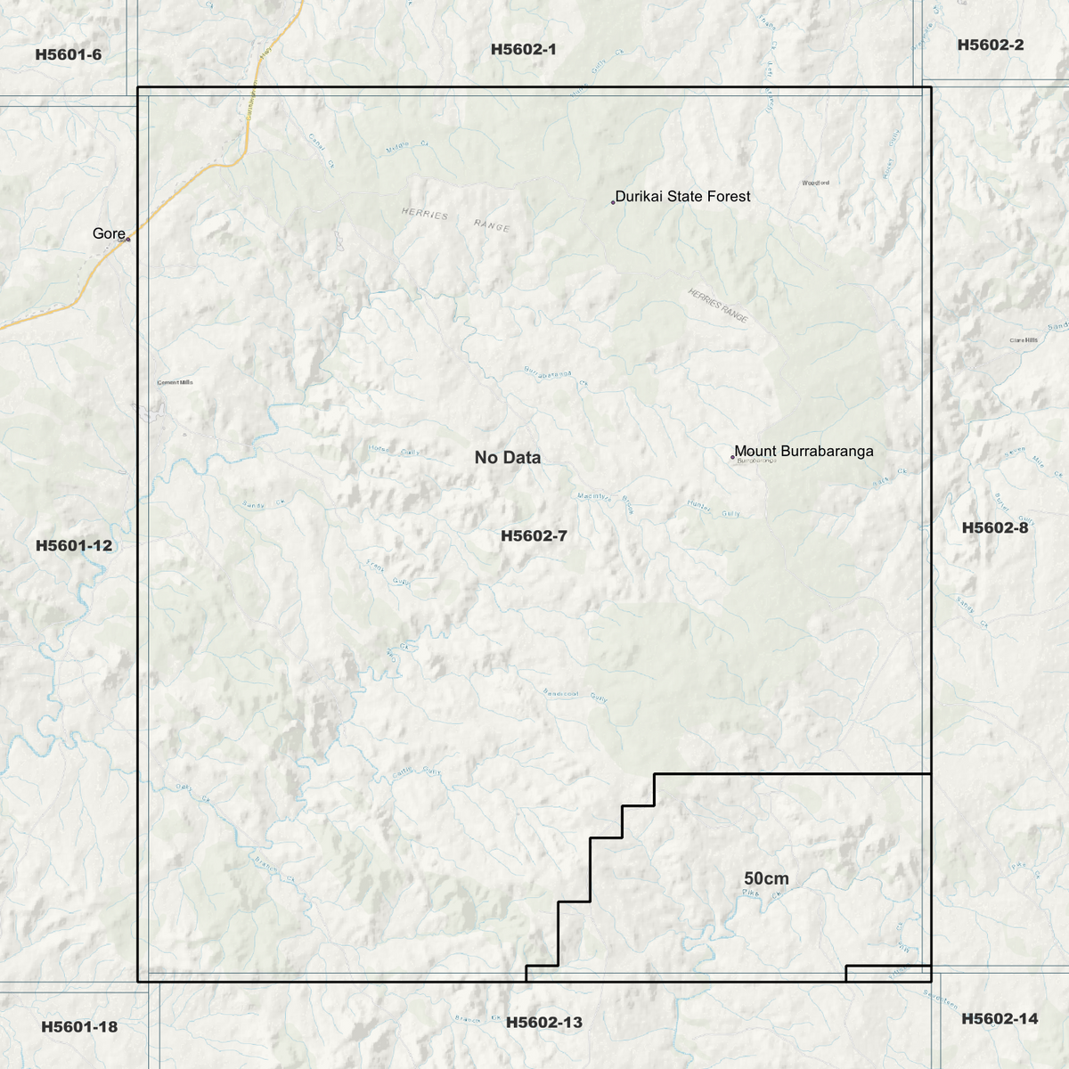 Burrabaranga 50cm & 1m Digital Elevation Models (H5602-7)