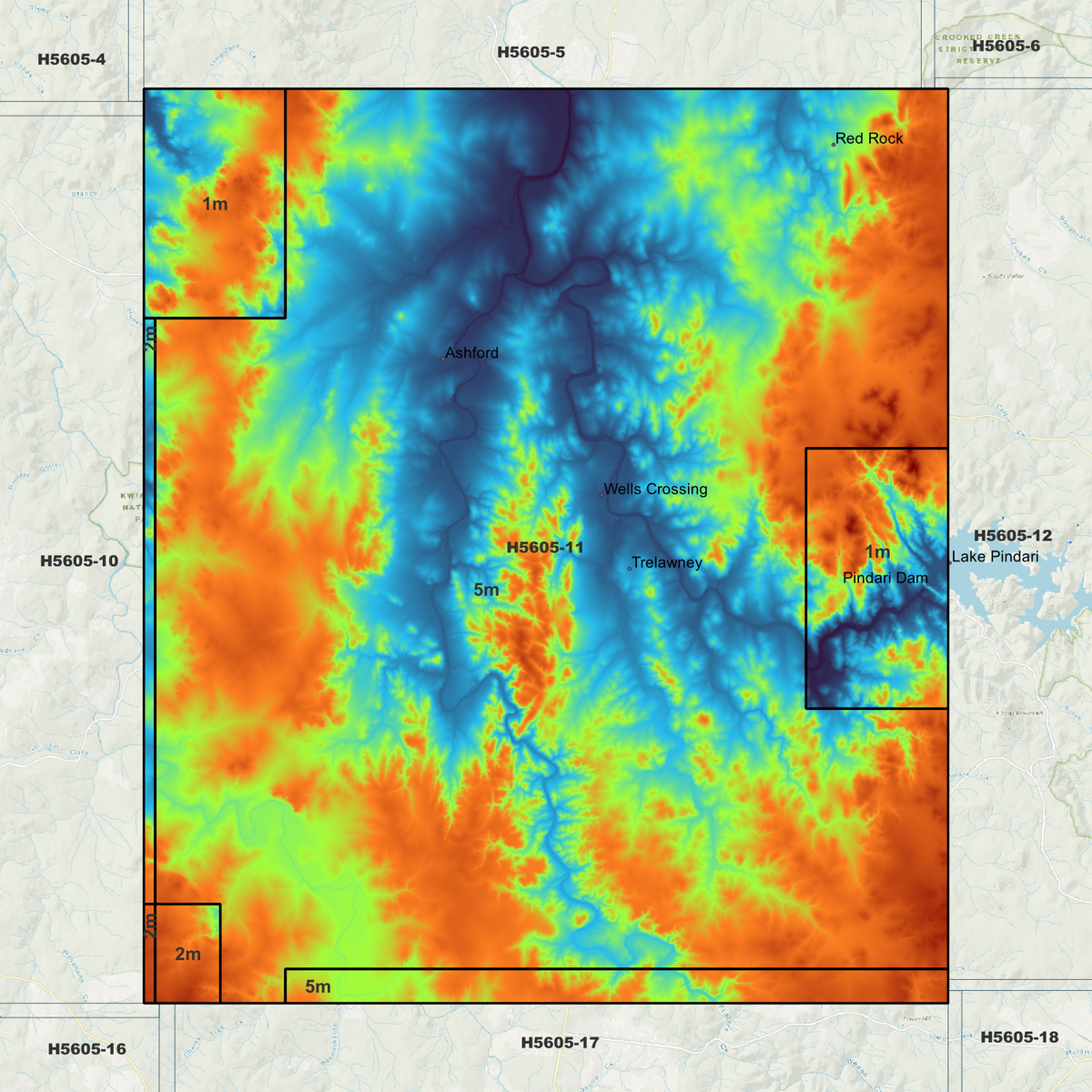 Ashford 1m, 2m & 5m Digital Elevation Models (H5605-11)