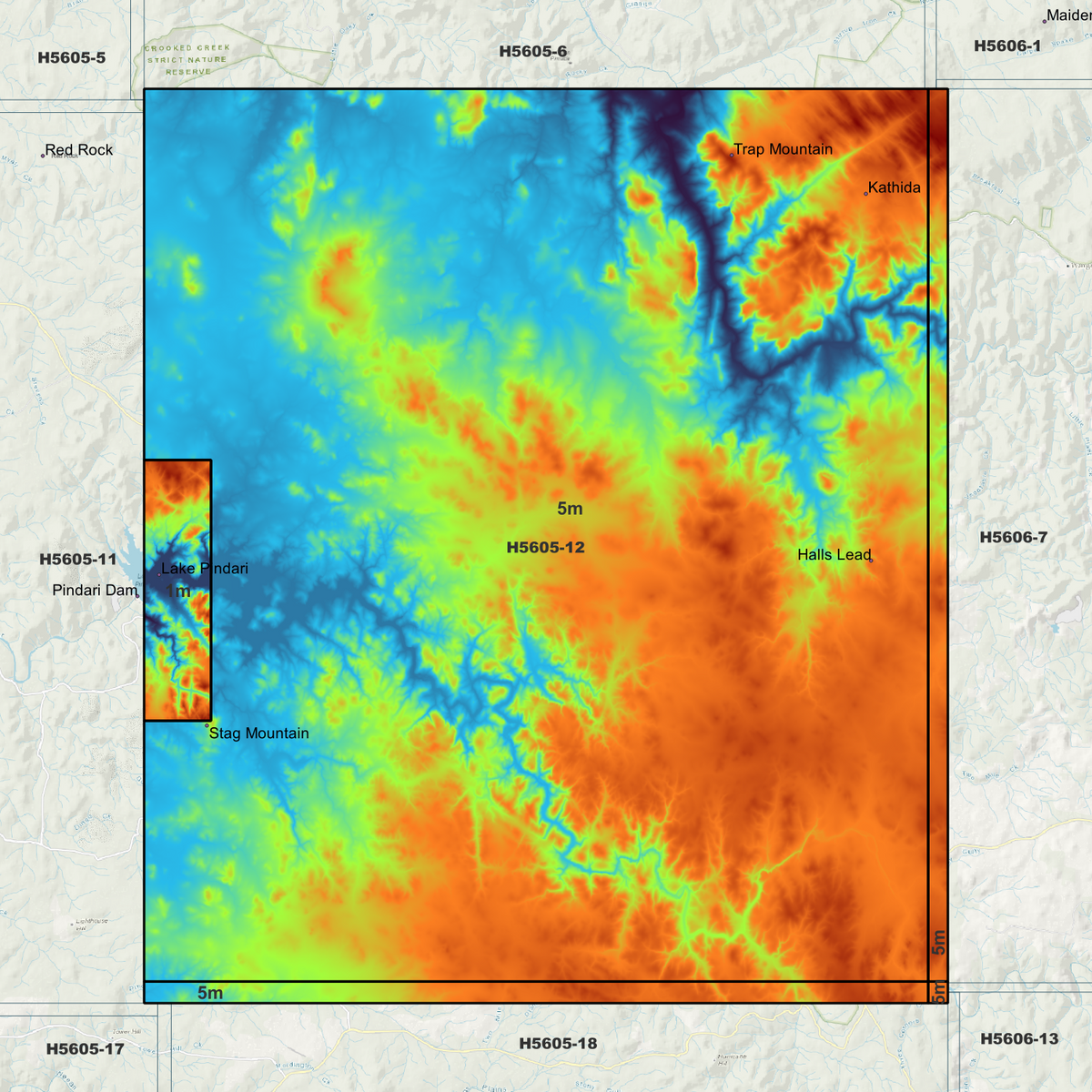 Pindari 1m & 5m Digital Elevation Models (H5605-12)
