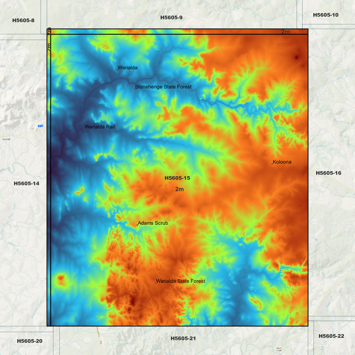 Warialda 2m Digital Elevation Models (H5605-15)