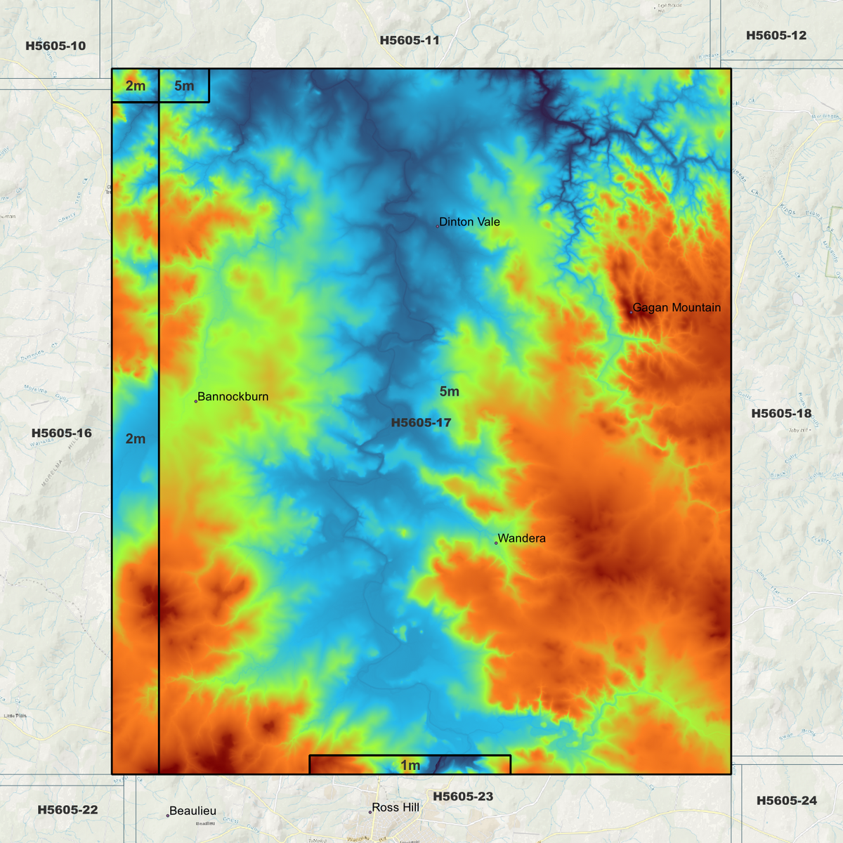 Nullamanna 1m, 2m & 5m Digital Elevation Models (H5605-17)