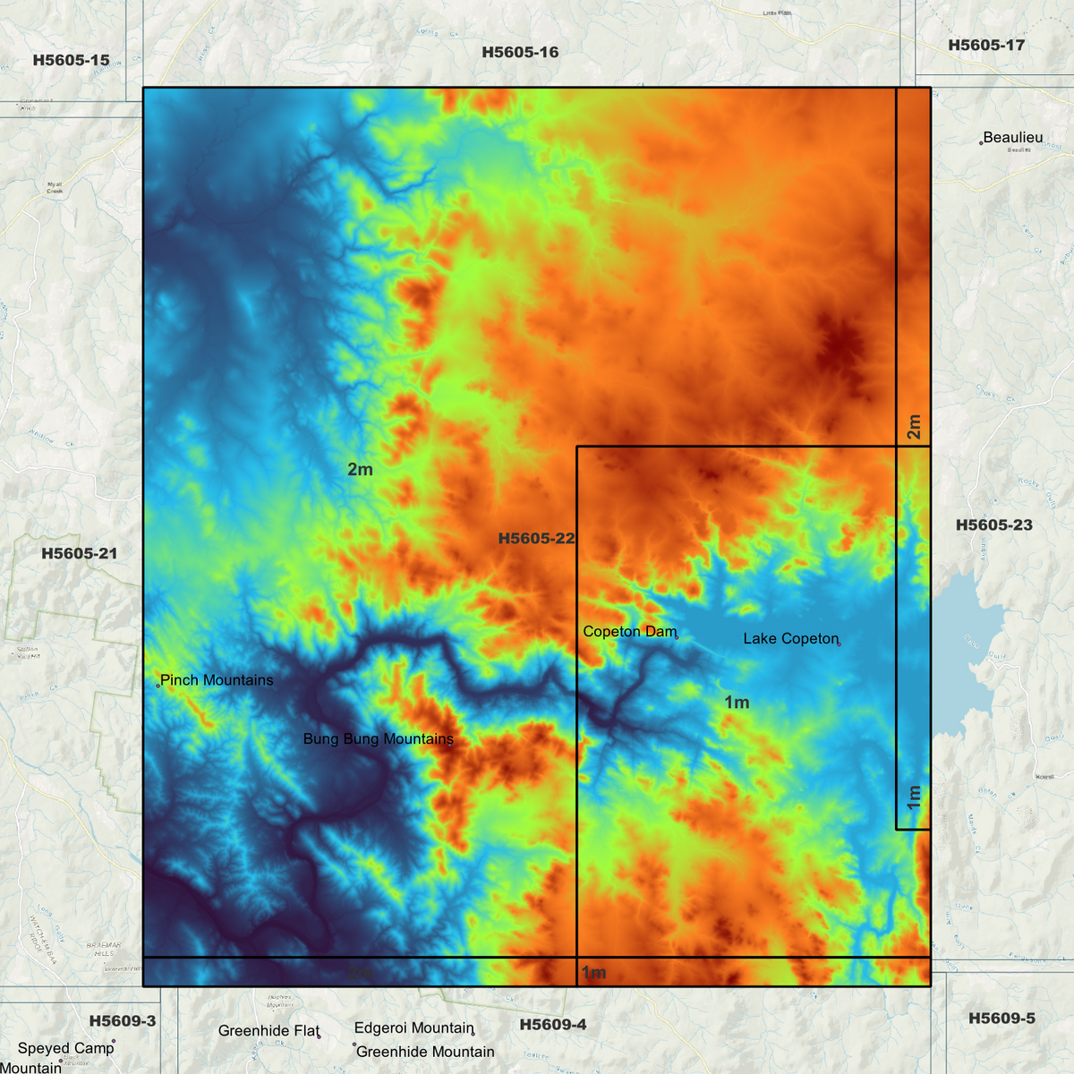 Copeton 1m & 2m Digital Elevation Models (H5605-22)