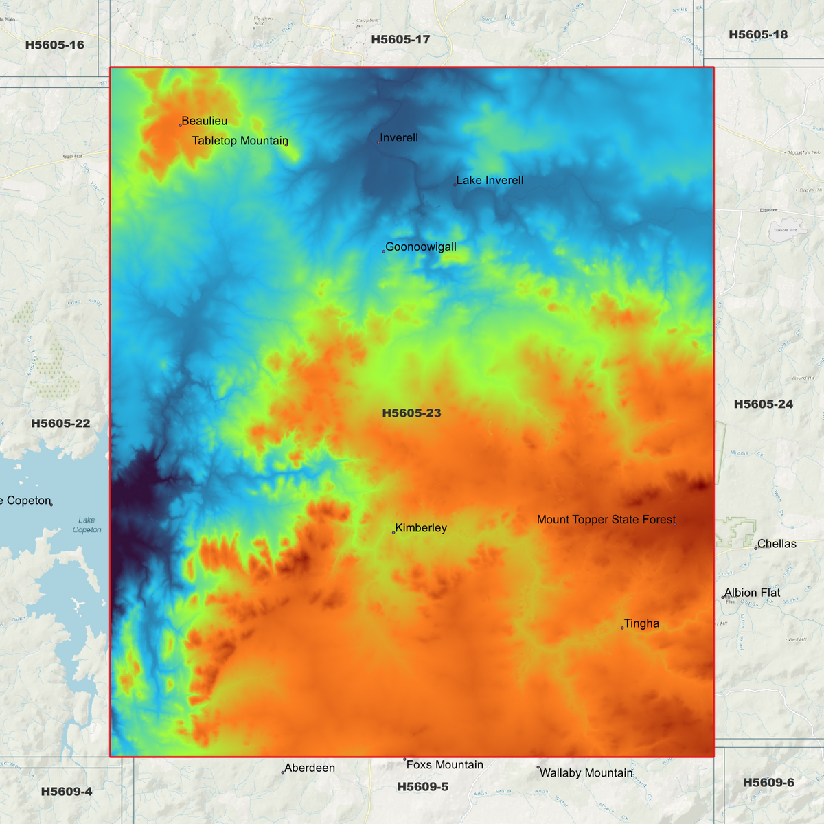 Inverell 1m, 2m & 5m Digital Elevation Models (H5605-23)