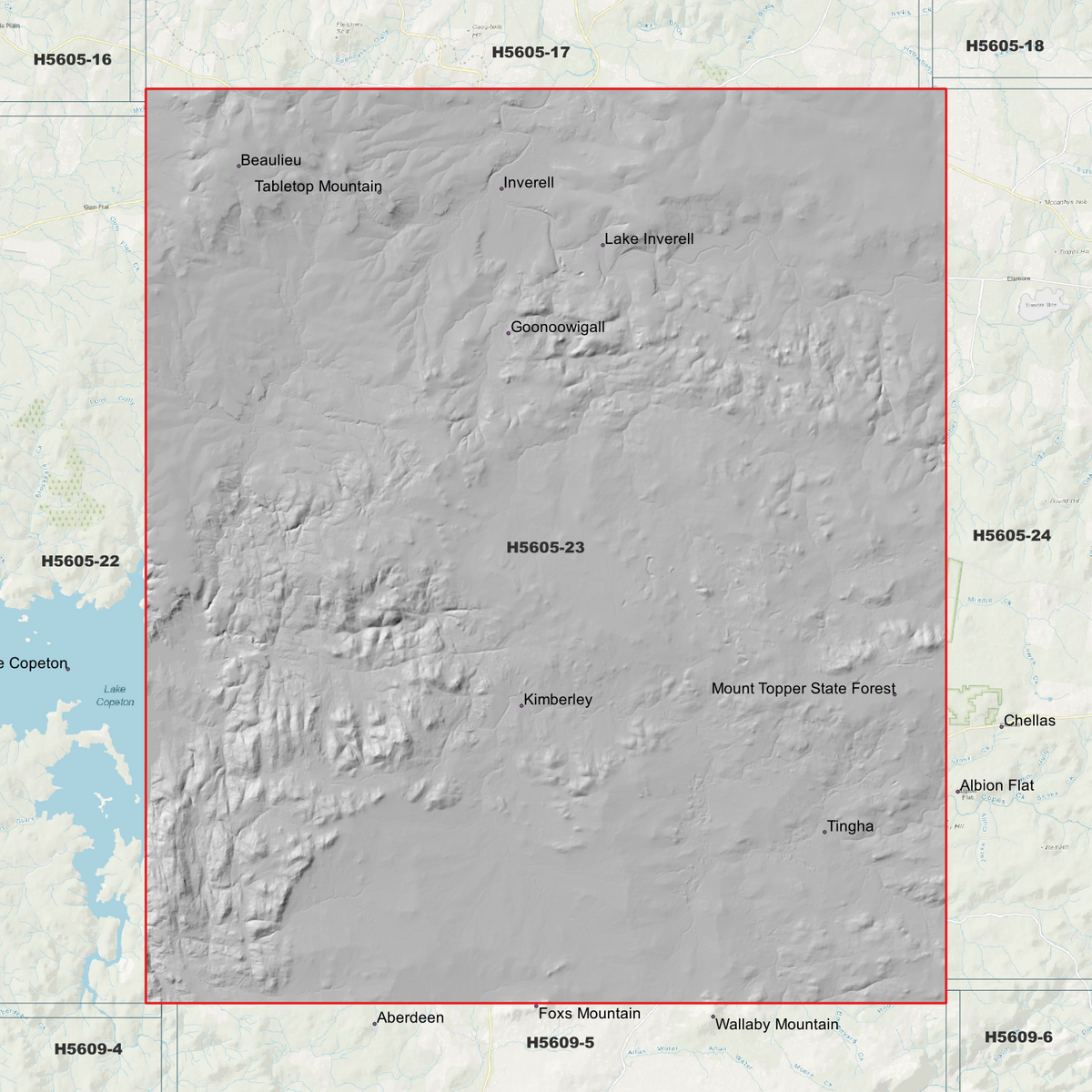 Inverell 1m, 2m & 5m Digital Elevation Models (H5605-23)