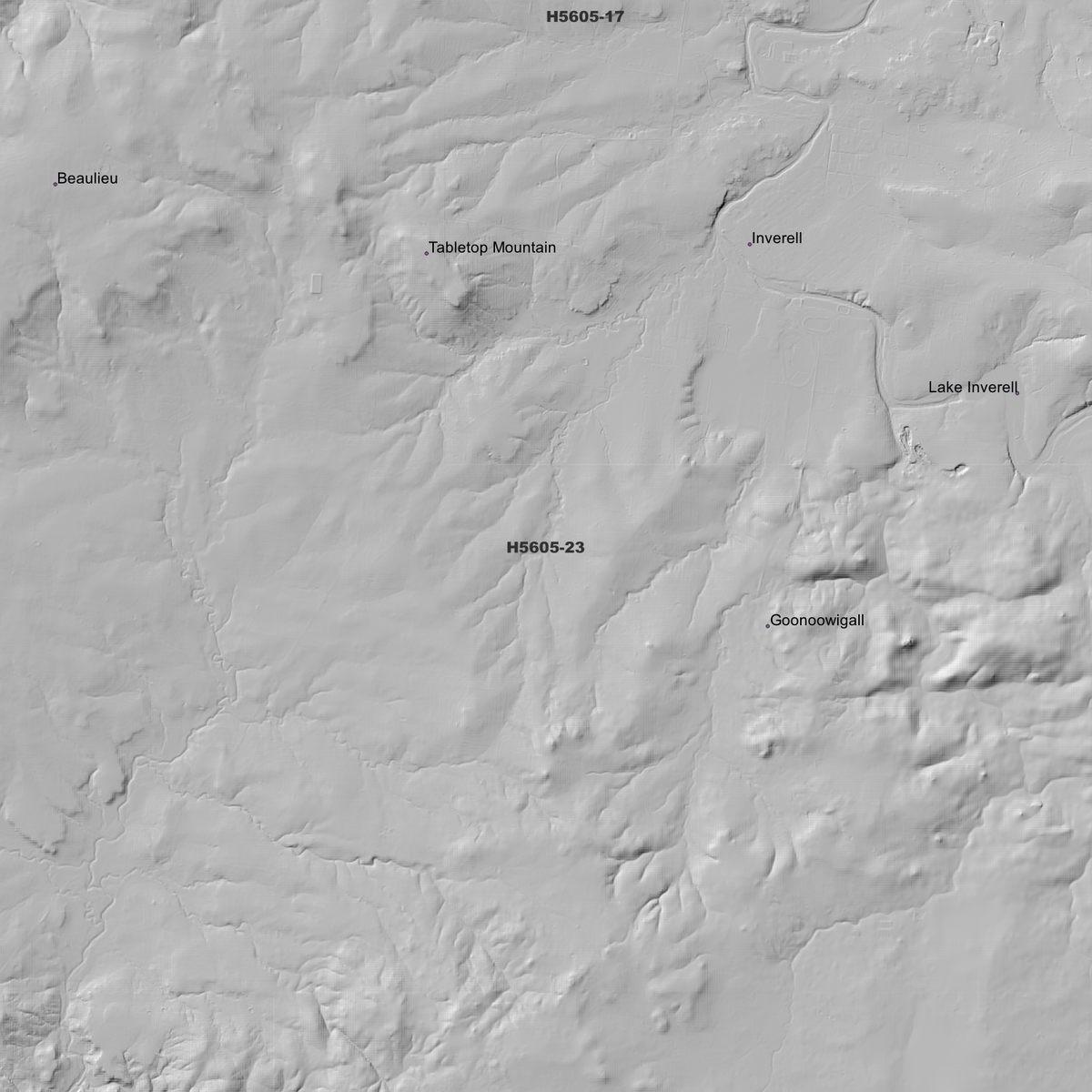 Inverell 1m, 2m & 5m Digital Elevation Models (H5605-23)
