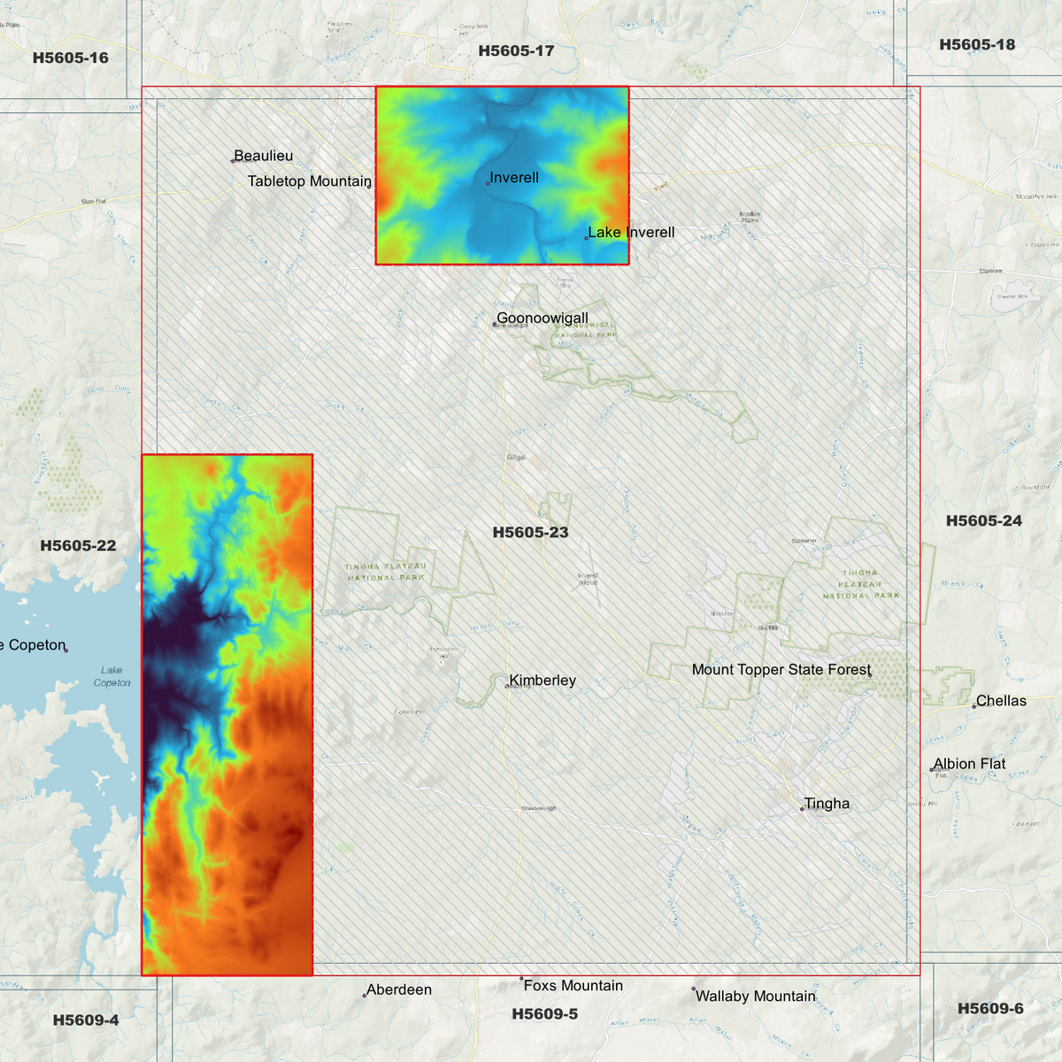 Inverell 1m, 2m & 5m Digital Elevation Models (H5605-23)