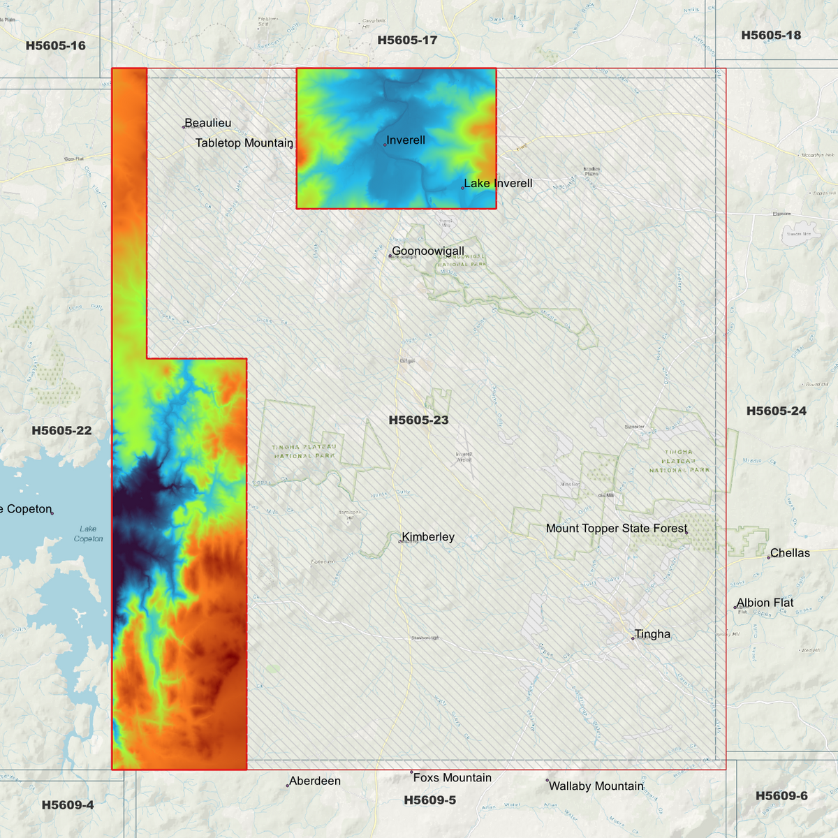 Inverell 1m, 2m & 5m Digital Elevation Models (H5605-23)