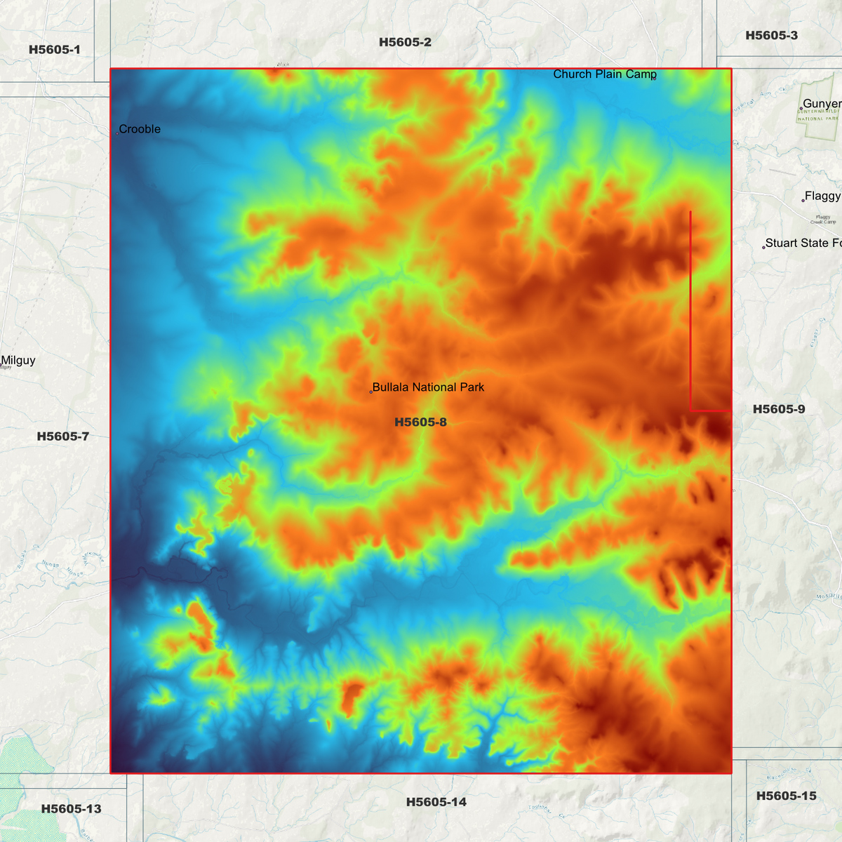 Bullala 1m, 2m & 5m Digital Elevation Models (H5605-8)