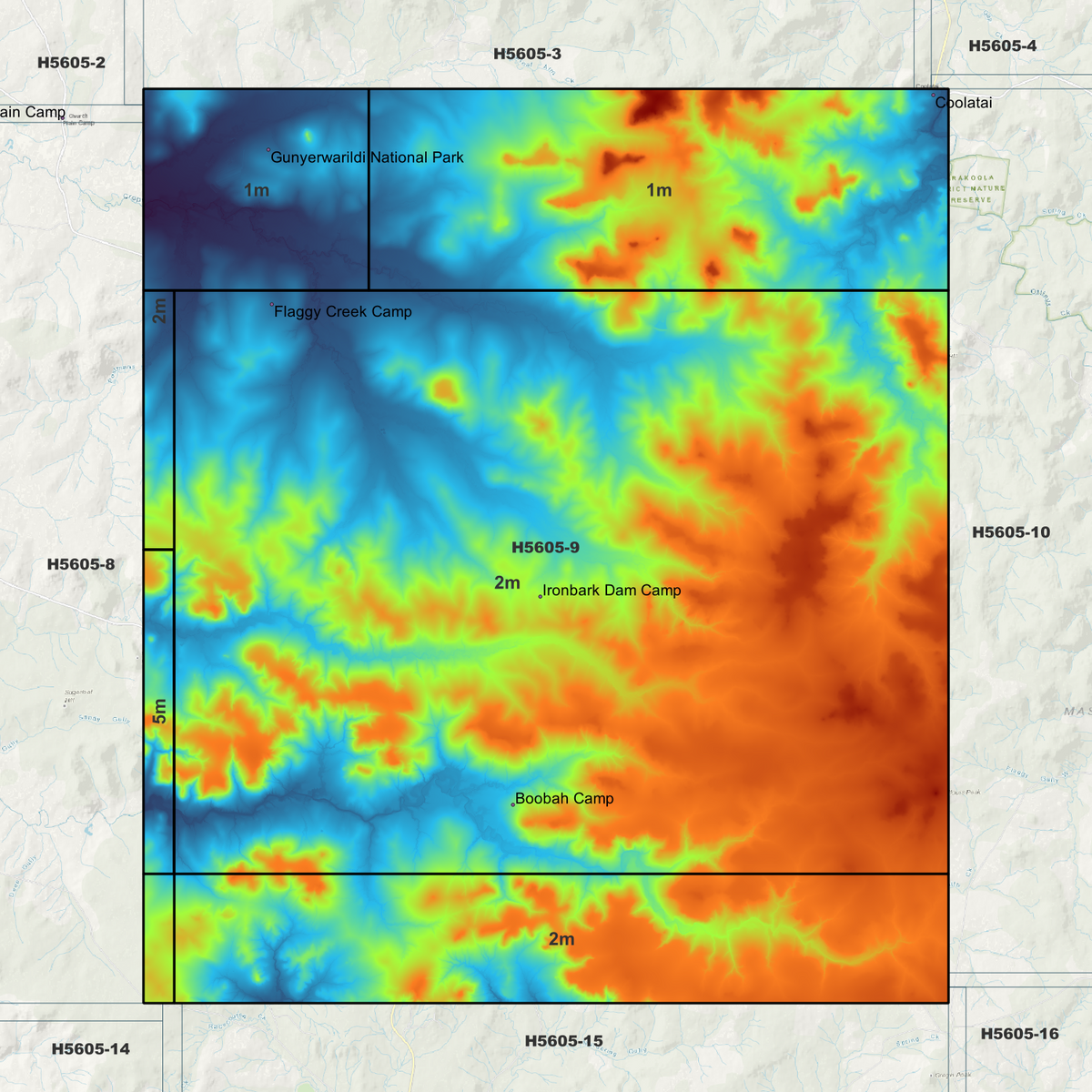 Gunyerwarildi 1m, 2m & 5m Digital Elevation Models (H5605-9)