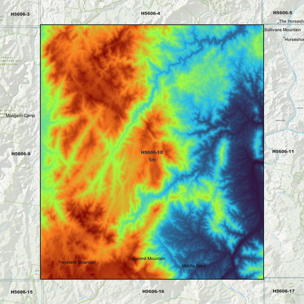 Washpool 1m Digital Elevation Models (H5606-10)